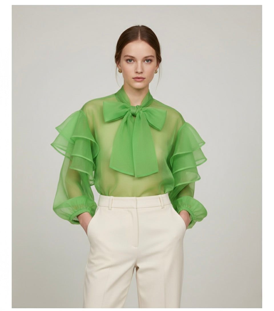 Bright Sheer Bow Top